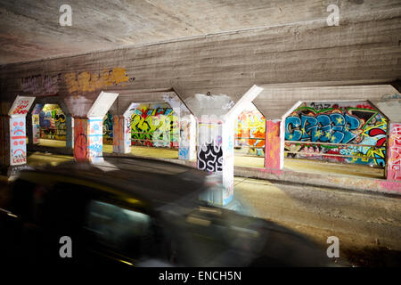 `Downtown Atlanta in Georga USA The Krog Street Tunnel is a tunnel in Atlanta known for its street art.[1][2][3] The tunnel link Stock Photo